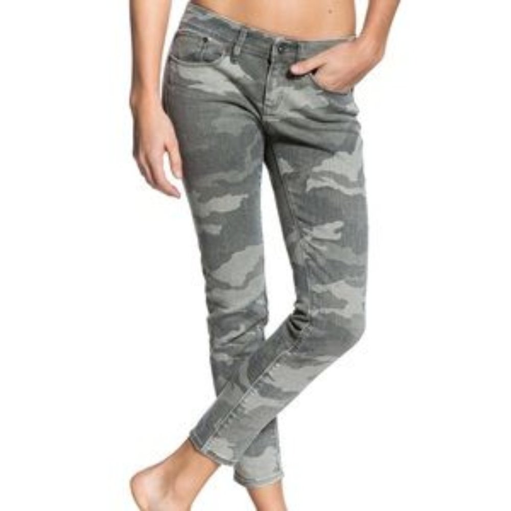 Roxy Sunstrippers Camo Ankle Zip Skinny Jeans